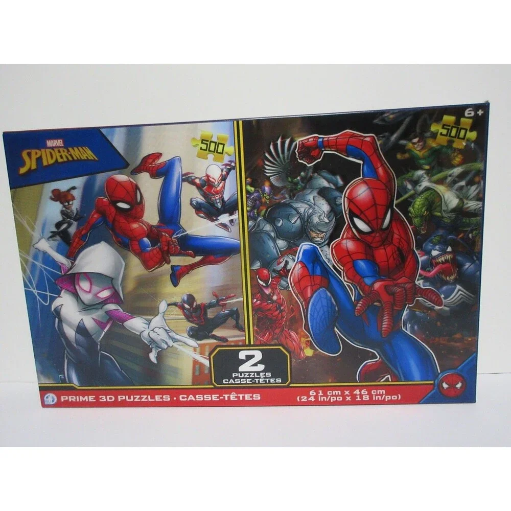 Marvel Spider-Man Prime 3D TWIN PACK Lenticular Puzzles of 500pcs 24x18